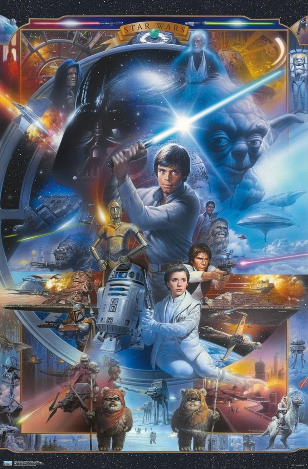 Amazon.com: Star Wars: Original Trilogy - Collage Wall Poster, 19L