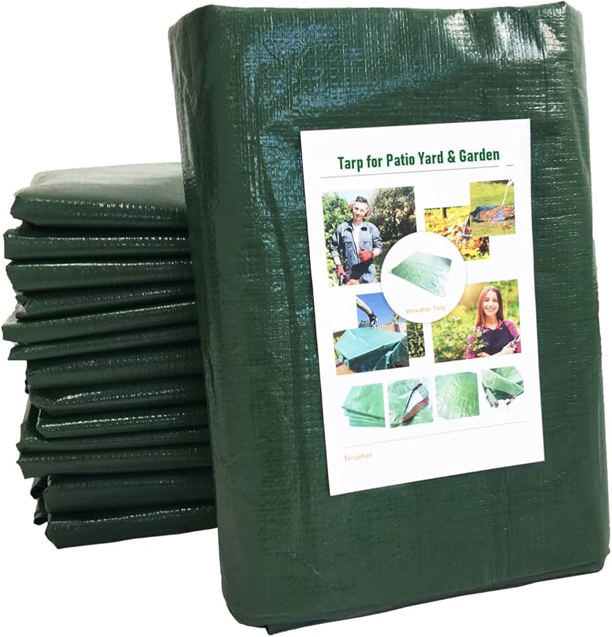 7x7 Ft Yard Garden Leaf Tarp W/ 4 Handles Waterproof Tarp for