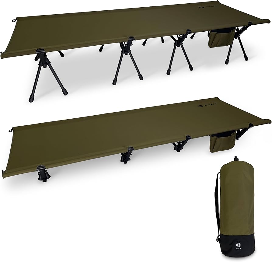 Amazon.co.jp: ZUKK 2WAY コット 耐荷重200kg キャンプ ベッド 高耐久
