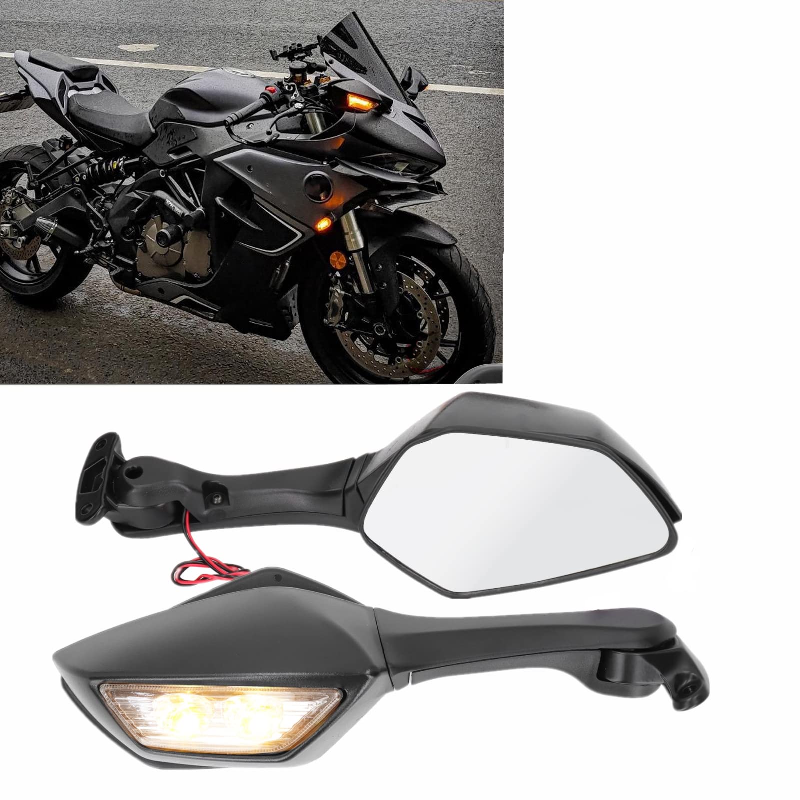 Amazon | オートバイ LED ウインカー インジケーター バックミラー