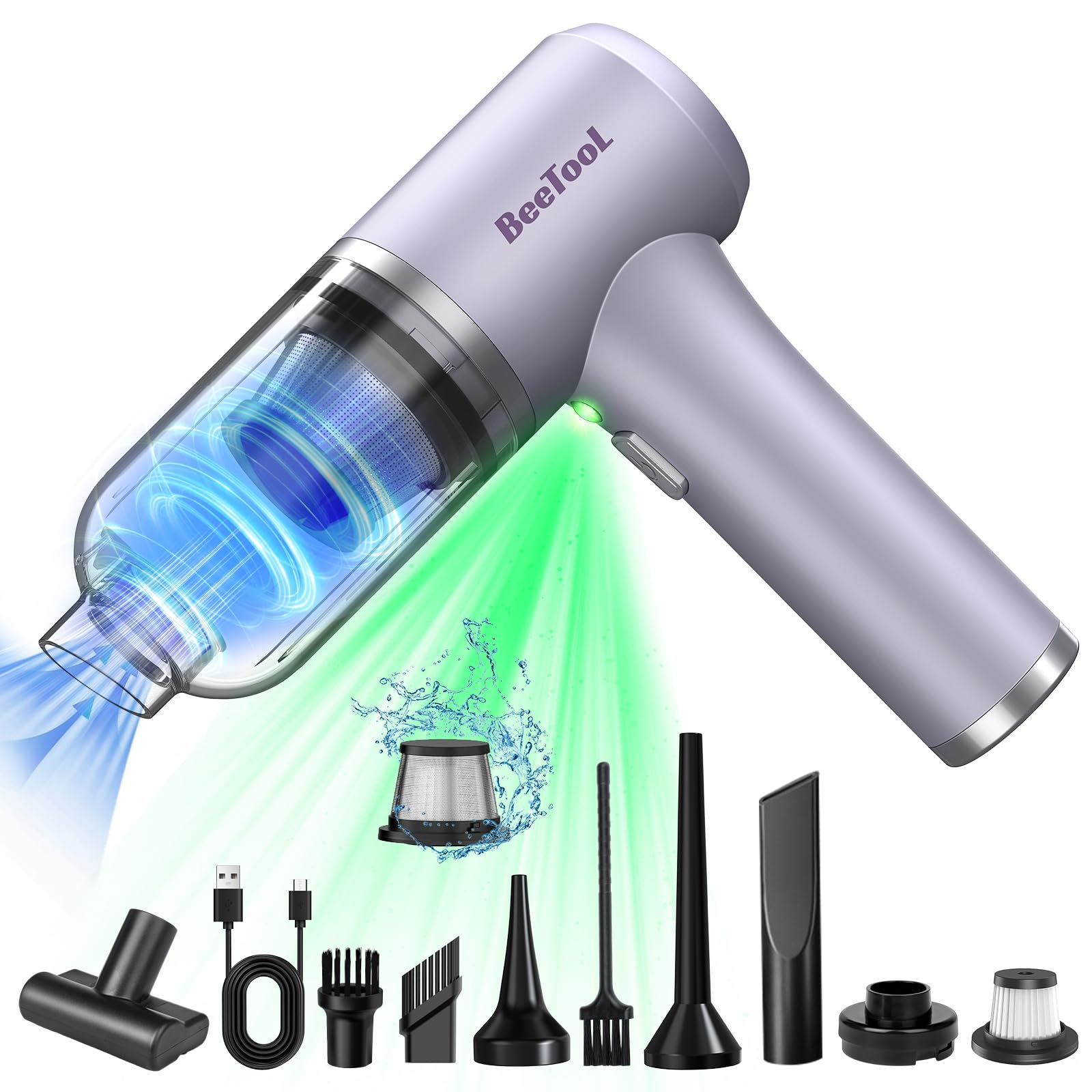 Amazon | ハンディクリーナー 多機能 【2種吸引モード＆ダストセンサー