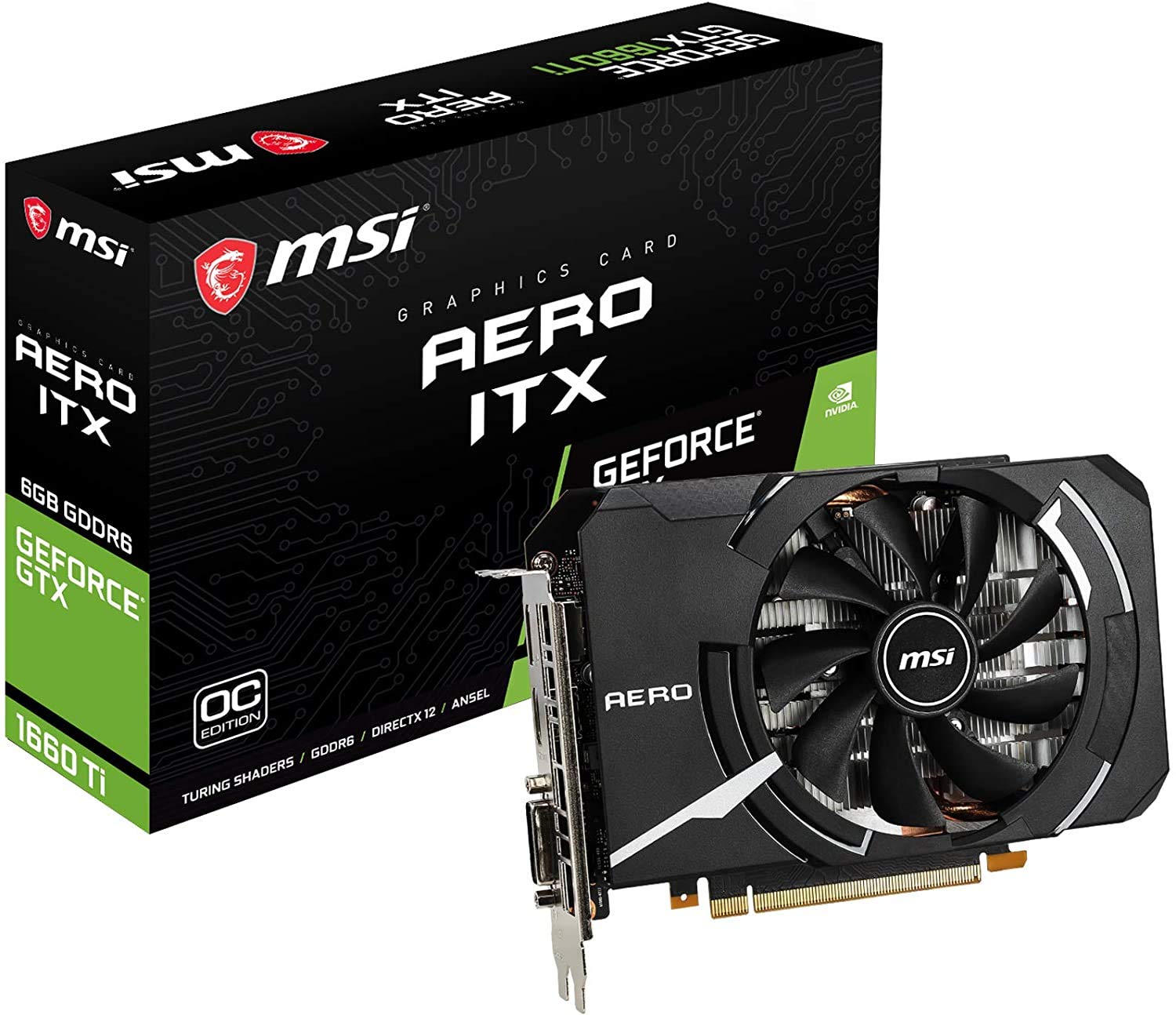 Amazon | MSI GeForce GTX 1660 Ti AERO ITX 6G OC グラフィックス