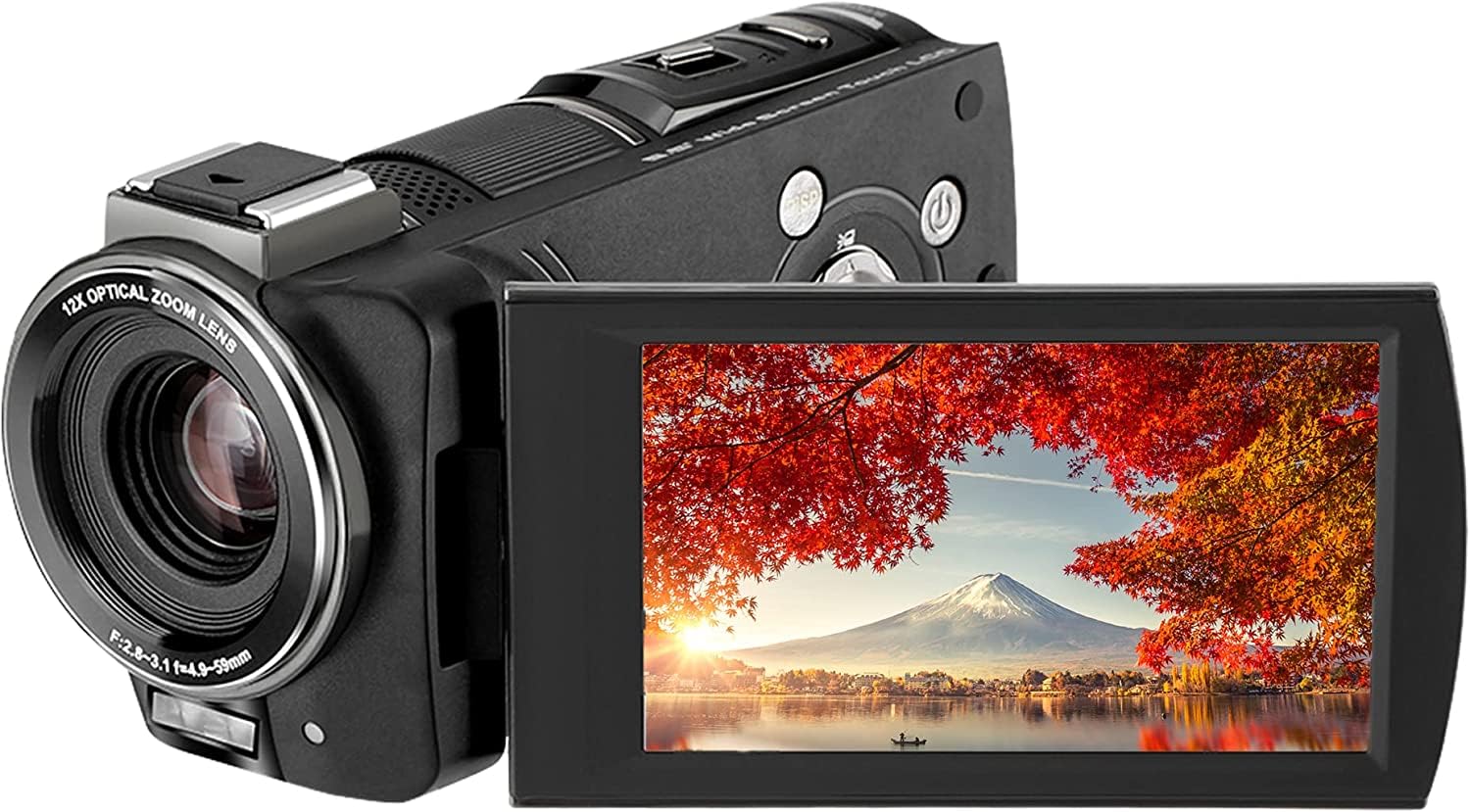 Amazon | ビデオカメラ コンパクトビデオカメラ KEIYO 4K 光学12倍