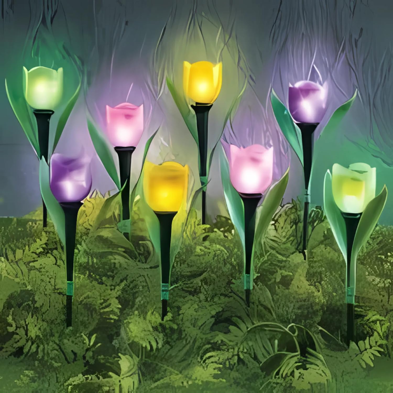Amazon.com : SkyMall Decorative Tulip Stake Lights – Set of 8
