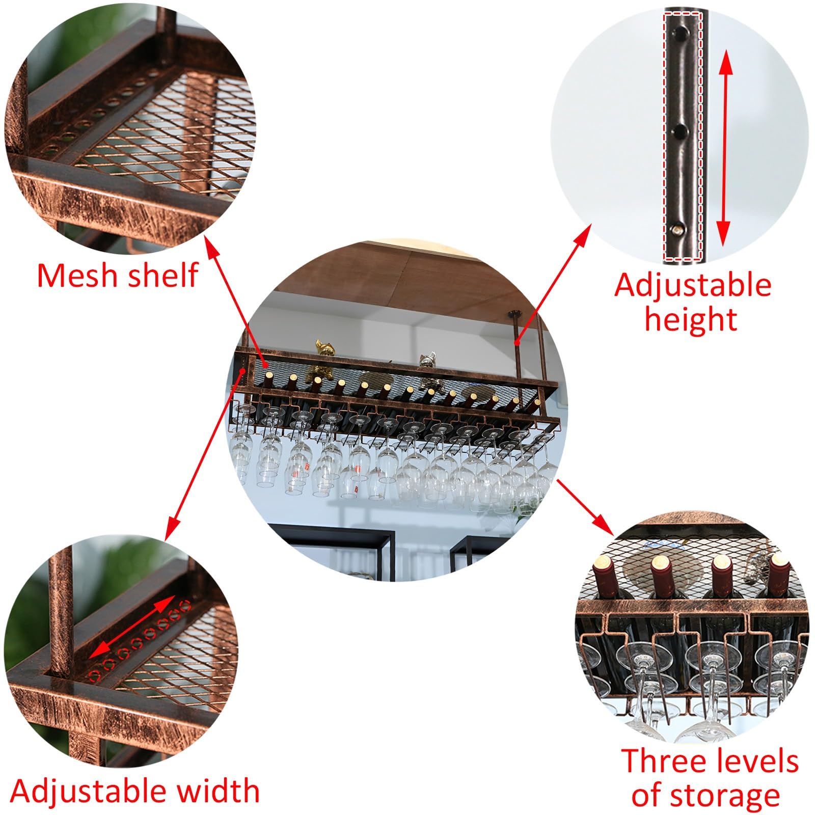 Amazon｜ワイングラスホルダー 吊り下げ グラスホルダー 天井取り付け