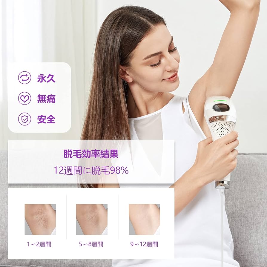 Amazon | 家庭用レーザー脱毛レディース用、タッチセンサー式ボタン