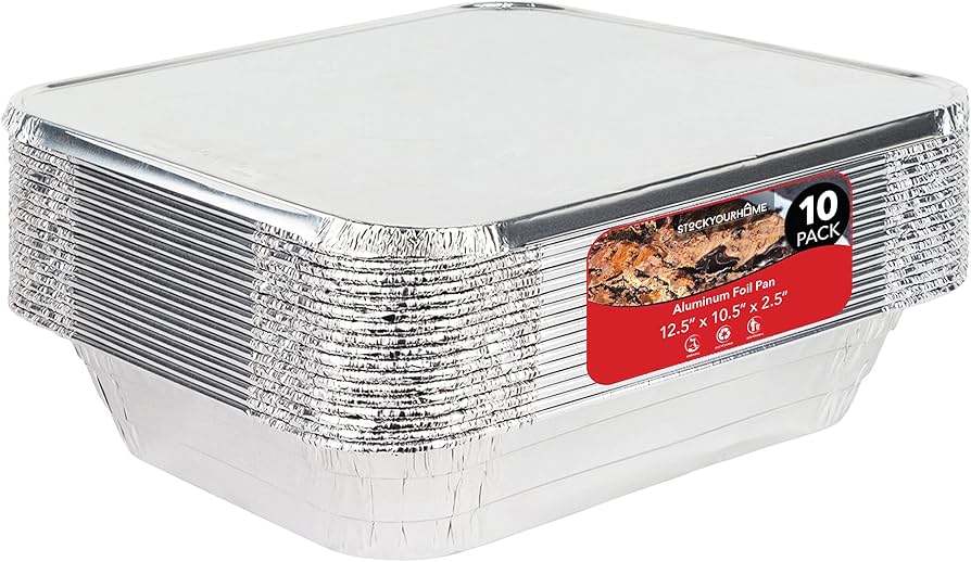 Amazon.com: Stock Your Home 9x13 Aluminum Trays with Lids (10 Pack