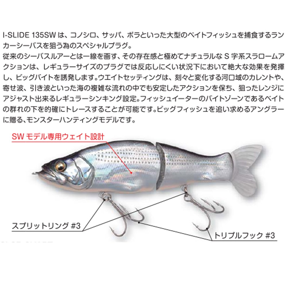 Amazon.co.jp: メガバス(Megabass) I-SLIDE 135 SW(アイスライド135SW