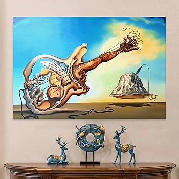 Amazon.com: Jkeyfody Surrealism Posters Guitar Salvador Dali Art