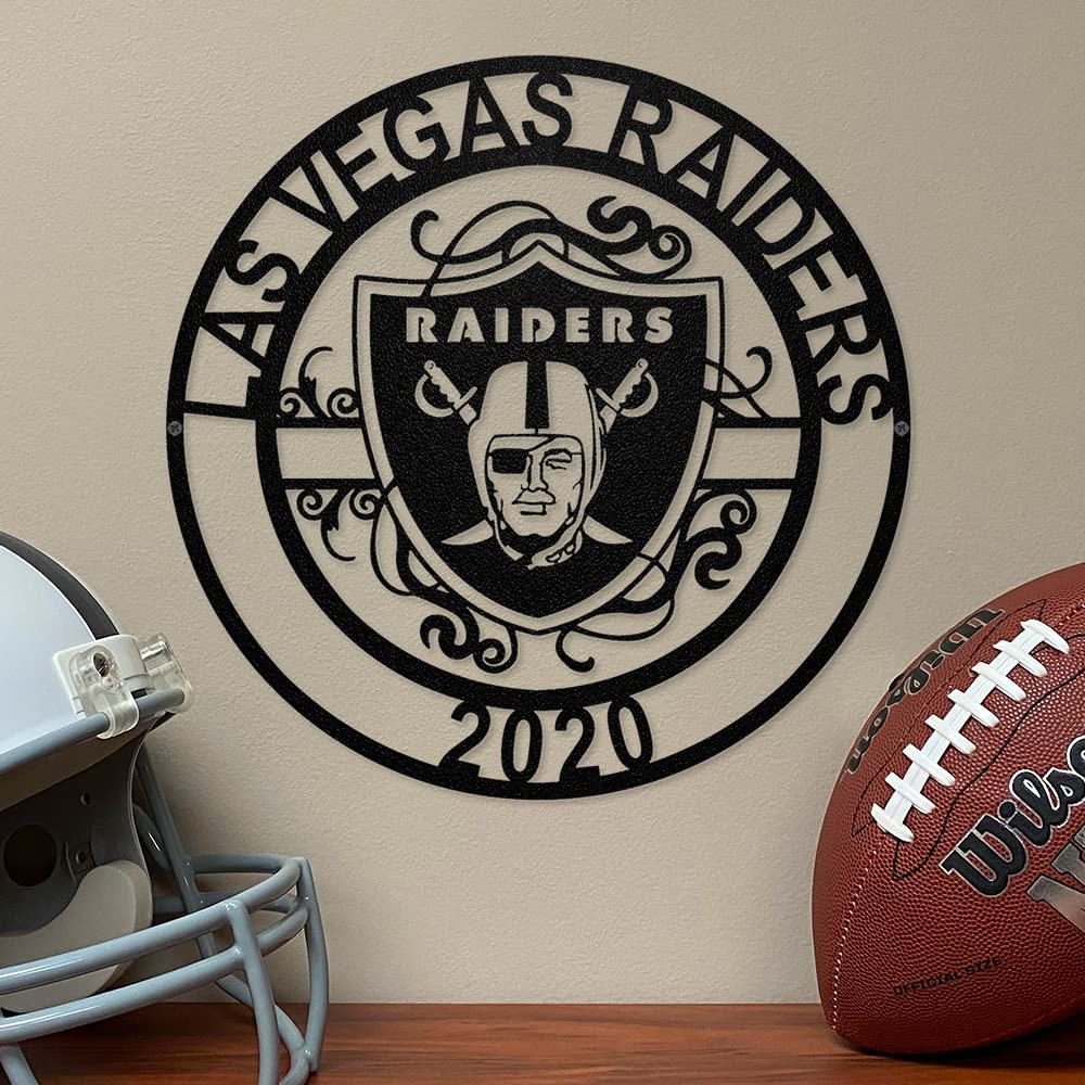 NFL Las Vegas Raiders Laser Cut Metal Sign,Black : Amazon.sg