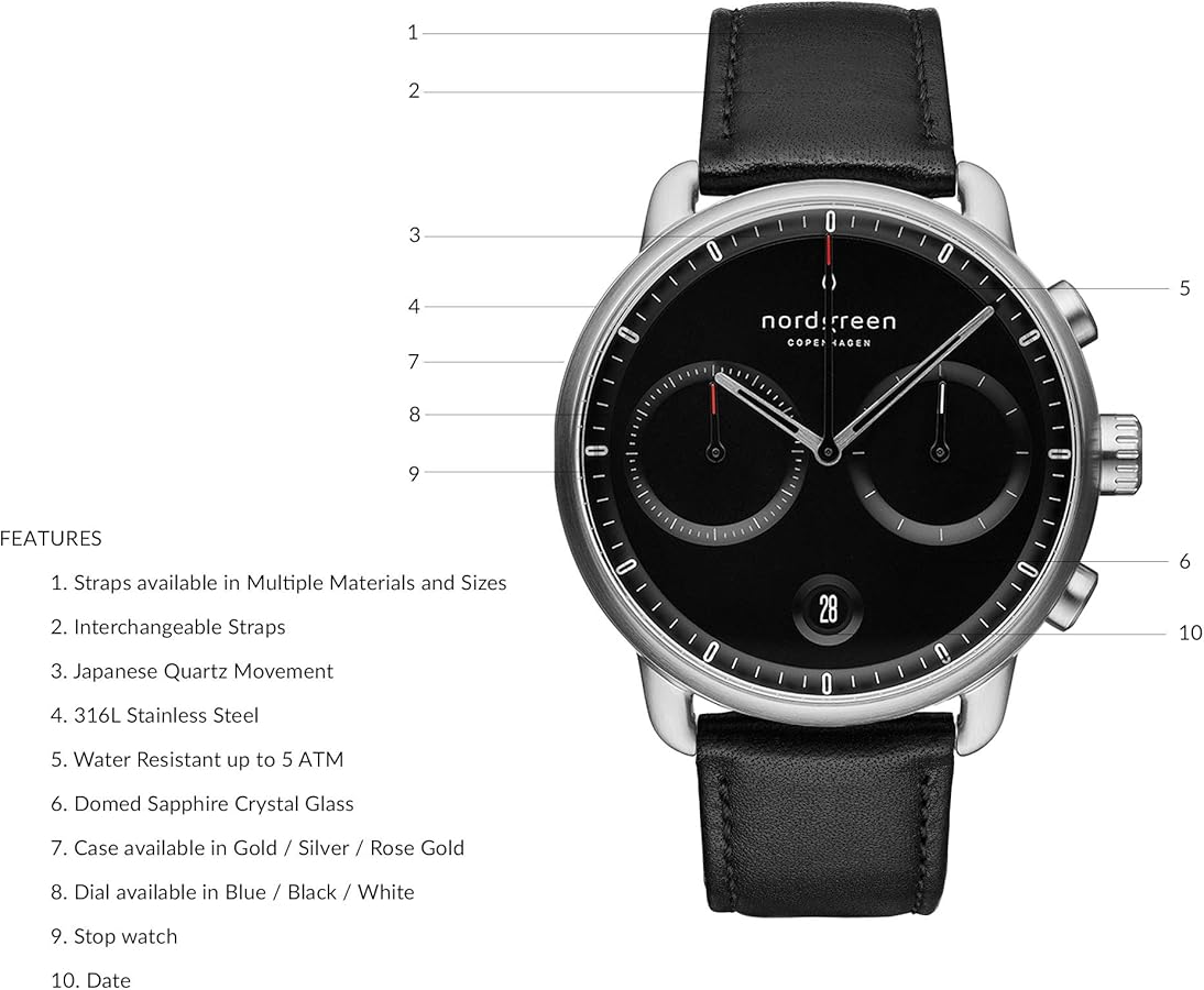 Amazon | [ノードグリーン]nordgreen 腕時計 メンズ クロノグラフ