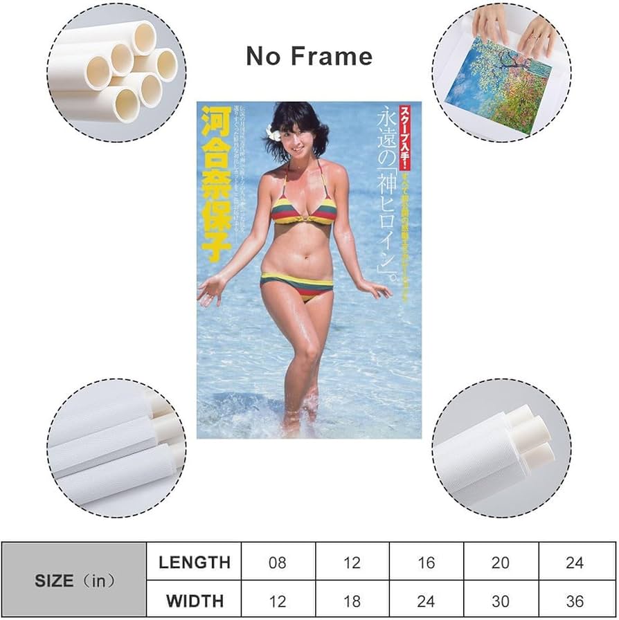 Amazon.co.jp: 河合奈保子 歌手水着写真3ポスター プリント キャンバス