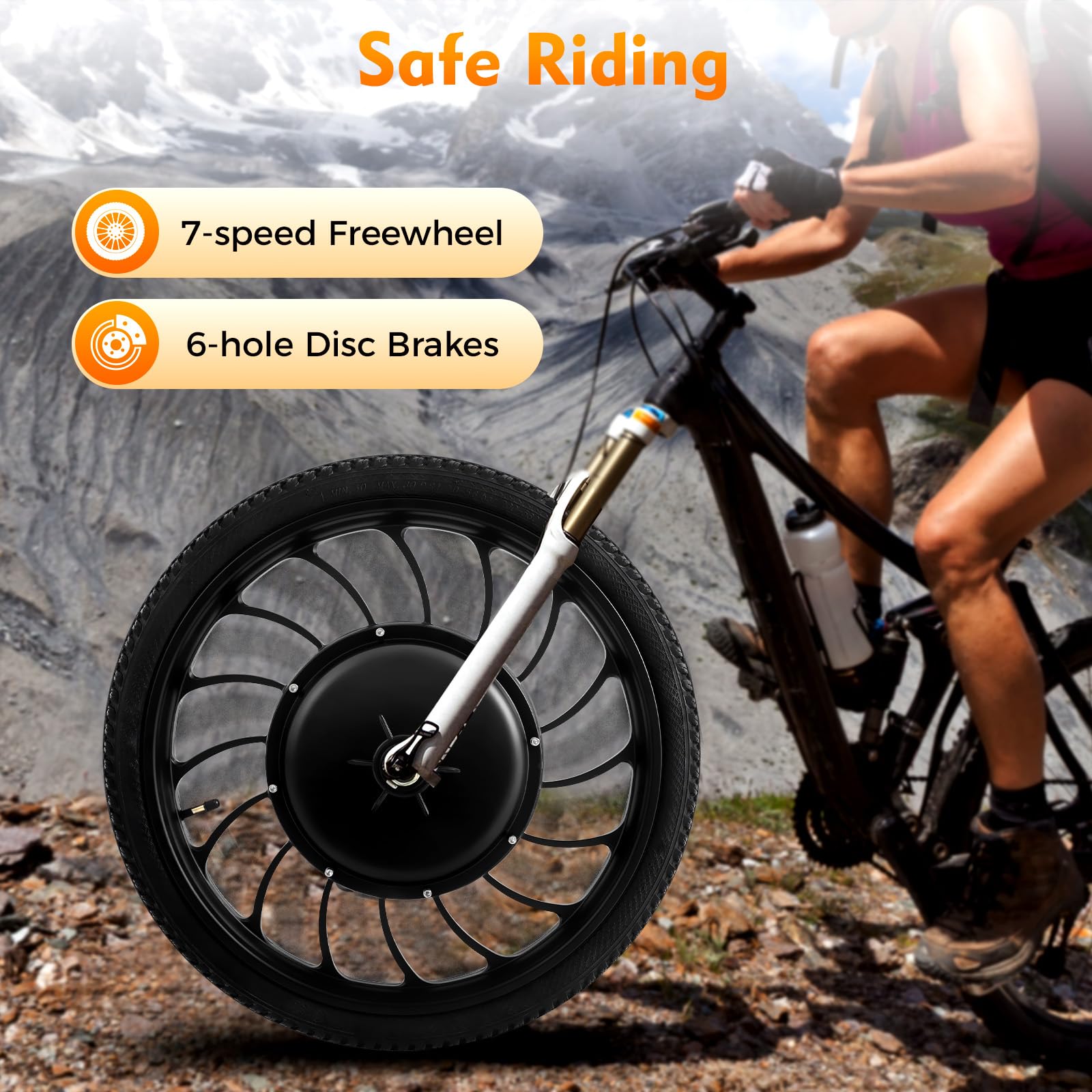 Amazon.co.jp: MOQNISE 20インチ一体型ホイール 48V 1000W 前輪 E-Bike