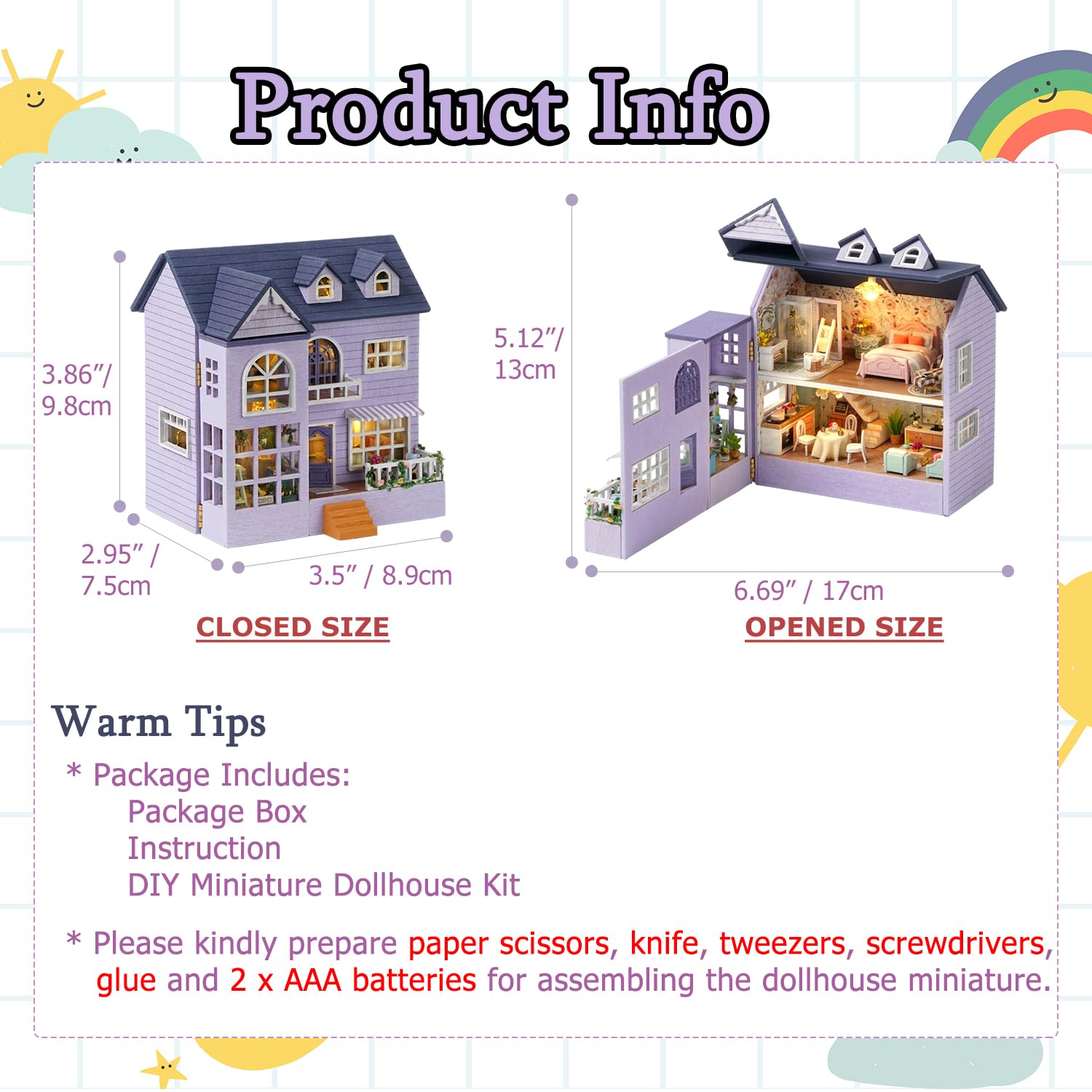 Amazon | TuKIIE DIY ミニチュア ドールハウスキット 家具付き 1:32