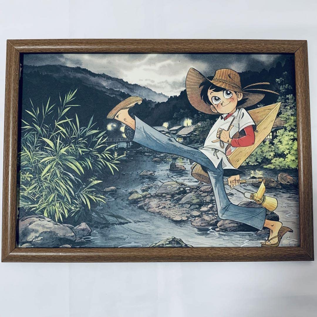貴重品」釣りキチ三平水彩画サイン落款日付あり※矢口高雄