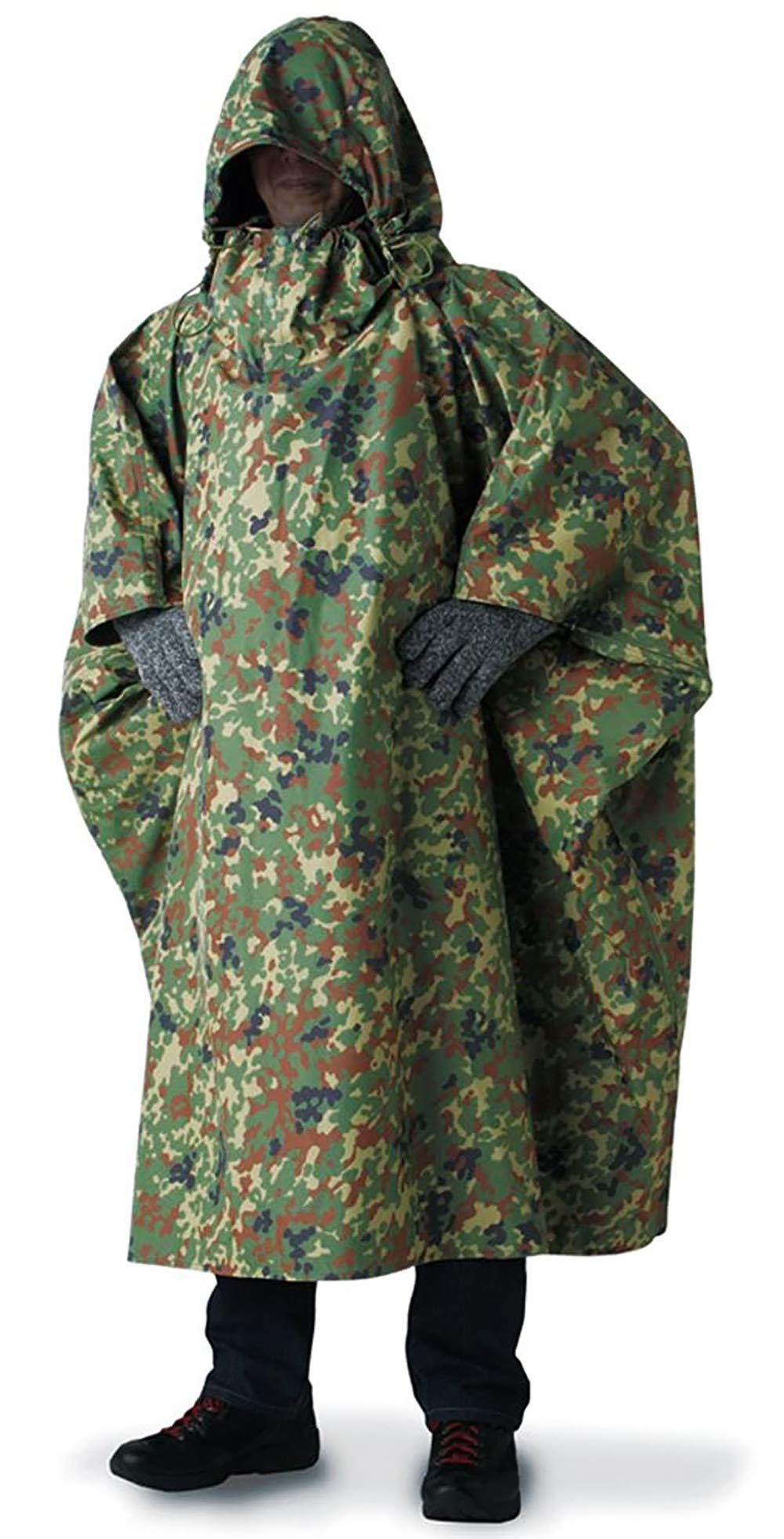 SENJIN迷彩遮光透湿ポンチョ約140cm x 140cm 楽天市場】【戦人】遮光透