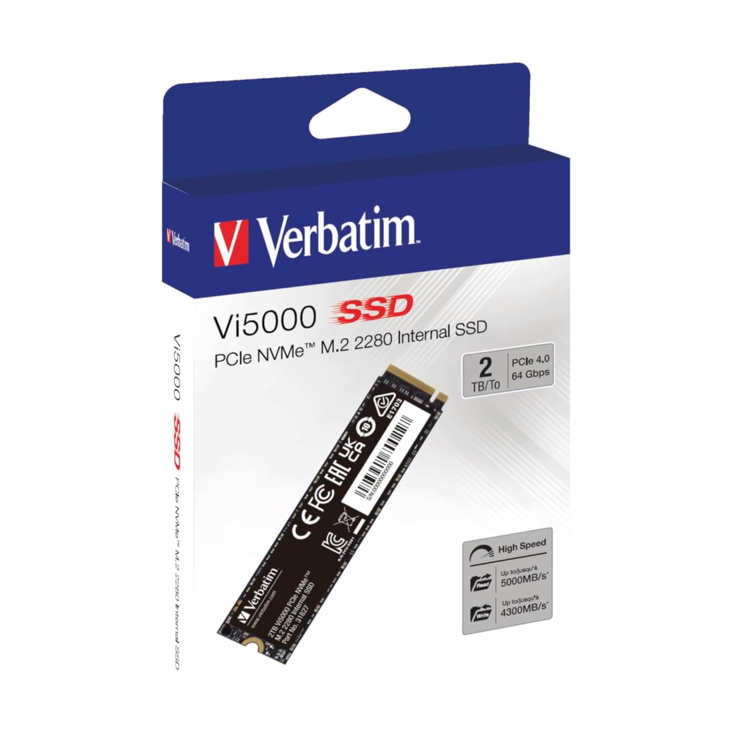Amazon | Verbatim バーベイタム 内蔵 SSD 2TB NVMe PCIe Gen 4.0x4