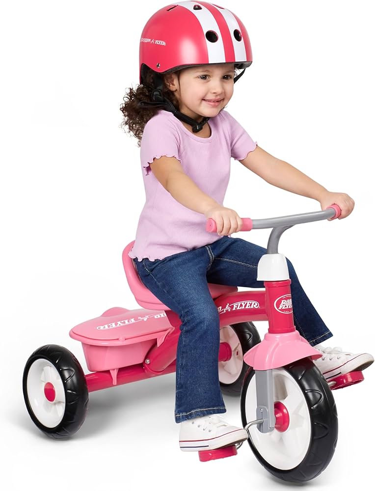 Amazon.com: Radio Flyer Pink Rider Trike, Ages 2.5-5, Adjustable