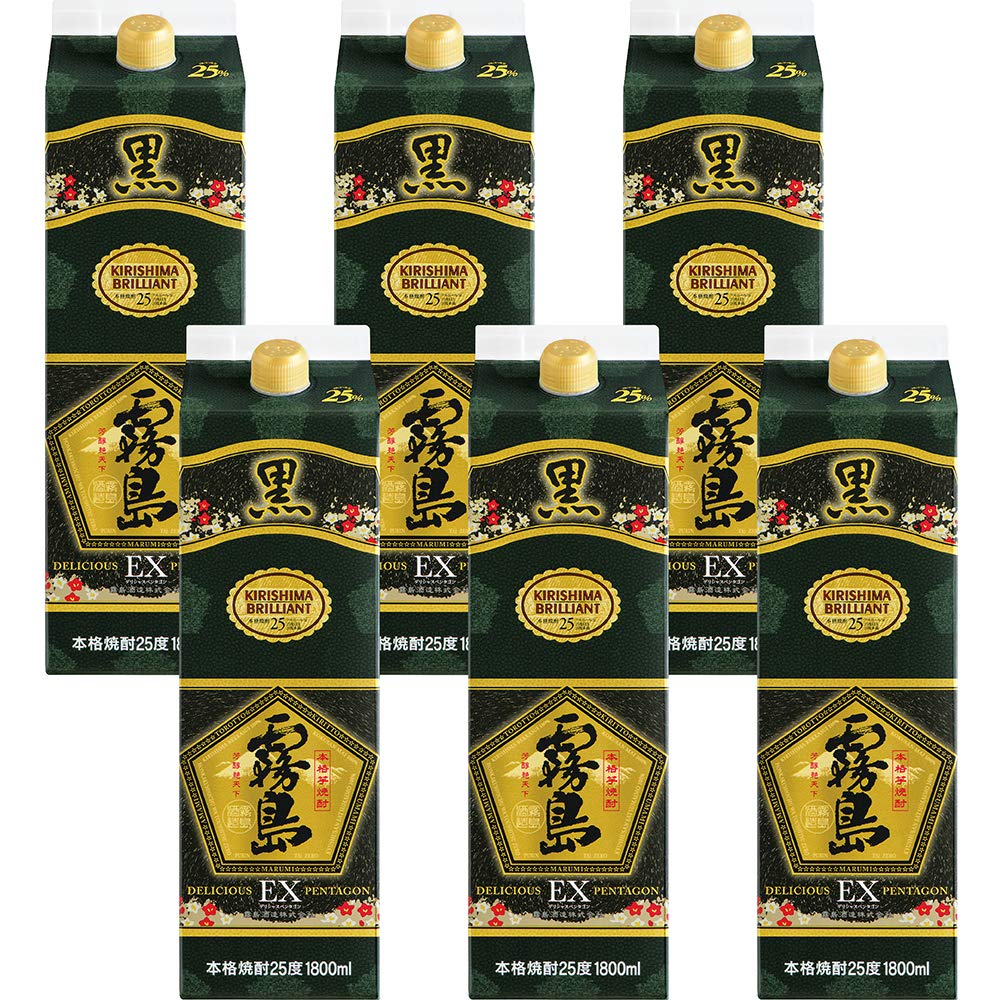 Amazon.co.jp: 黒霧島EX パック [ 焼酎 25 日本 宮崎県 1800ml×6本 紙