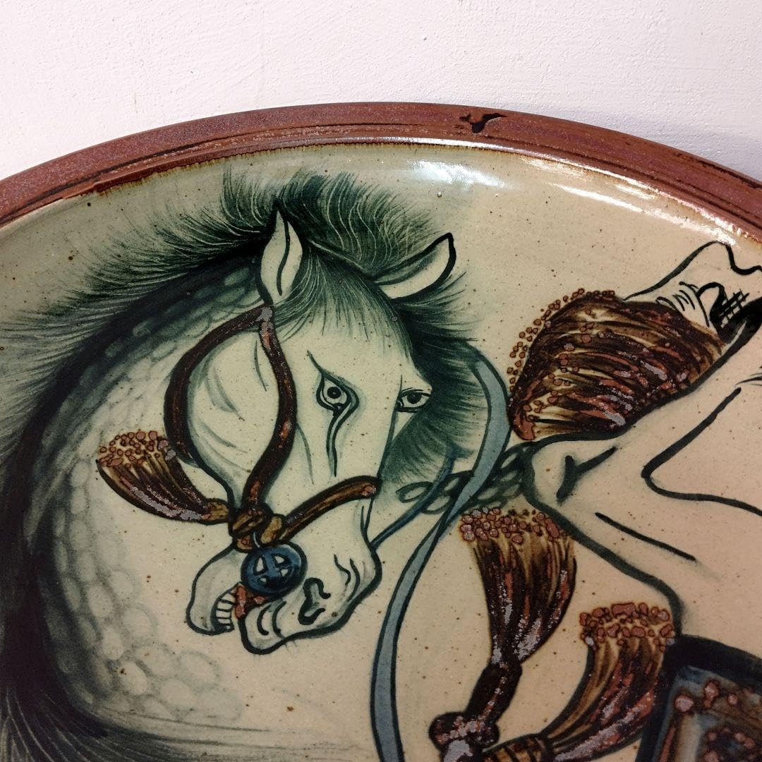 Amazon.co.jp: 民藝 馬 大皿 大鉢 絵皿 飾皿 作家不詳 : おもちゃ