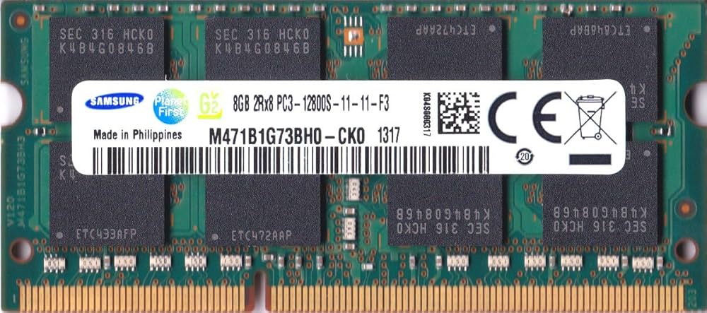 Amazon | Samsung 8GB (PC3-12800) DDR3 1600 204-Pin SoDimm Laptop