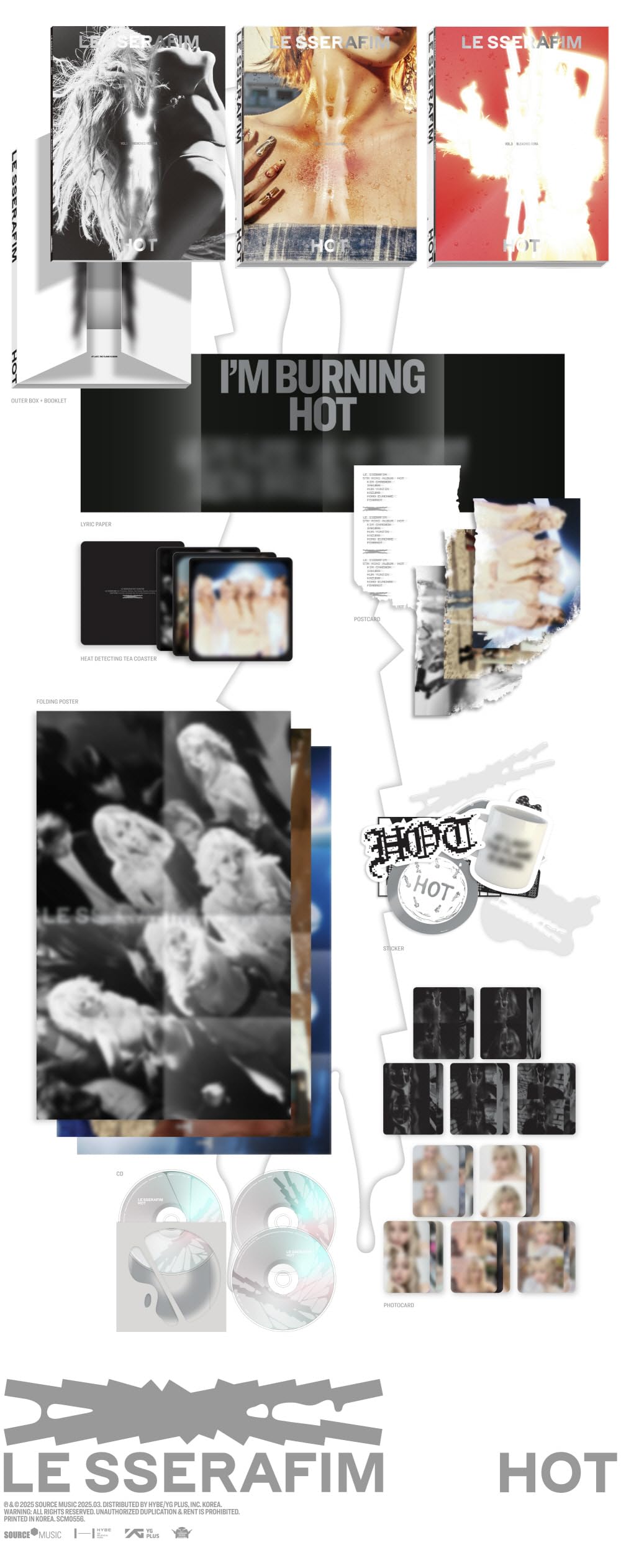 Amazon.com: LE-SSERAFIM HOT 5th Mini Album (Random ver.) : Home