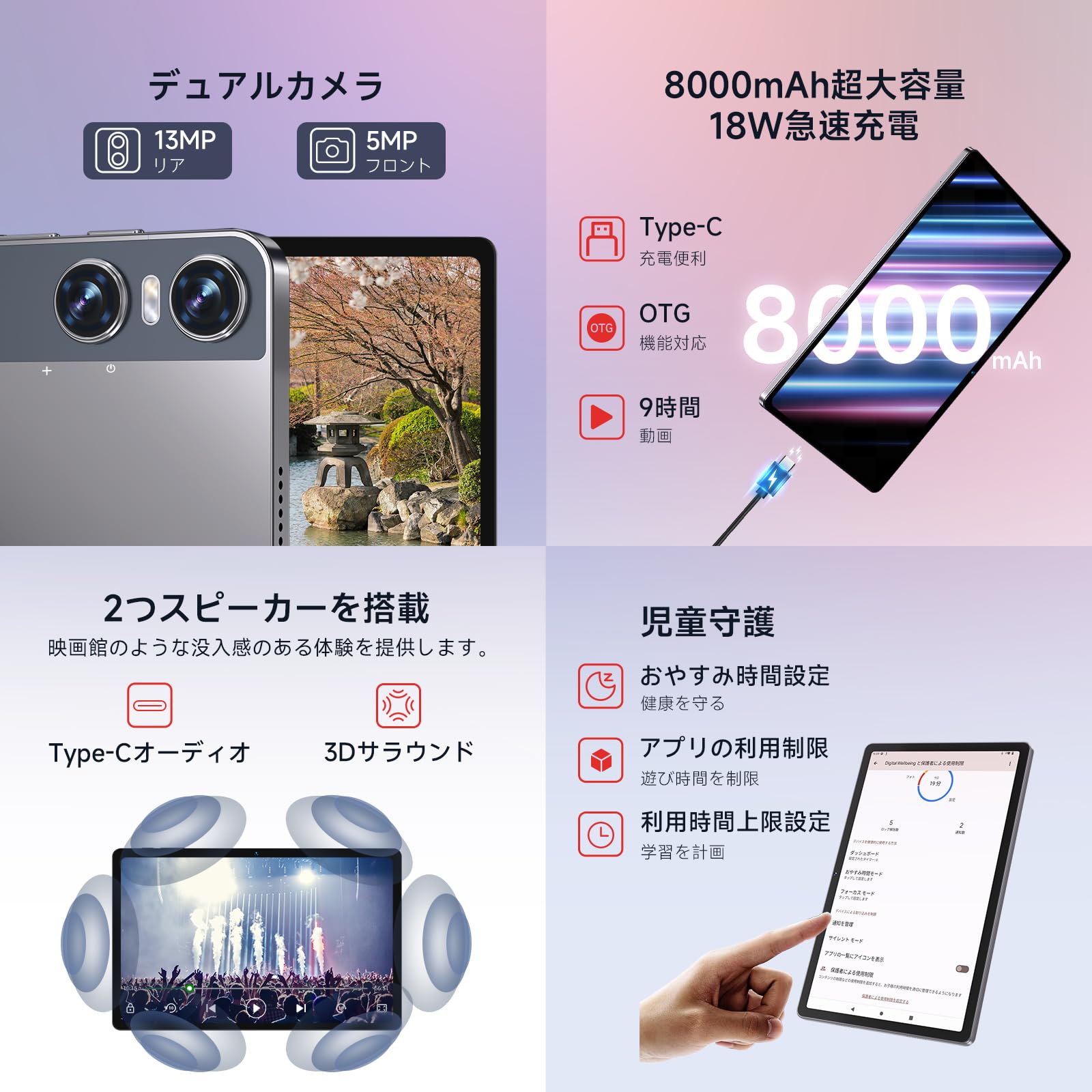 Amazon.co.jp: 【タブレット 10インチ以上2024新登場】Bmax 11インチ