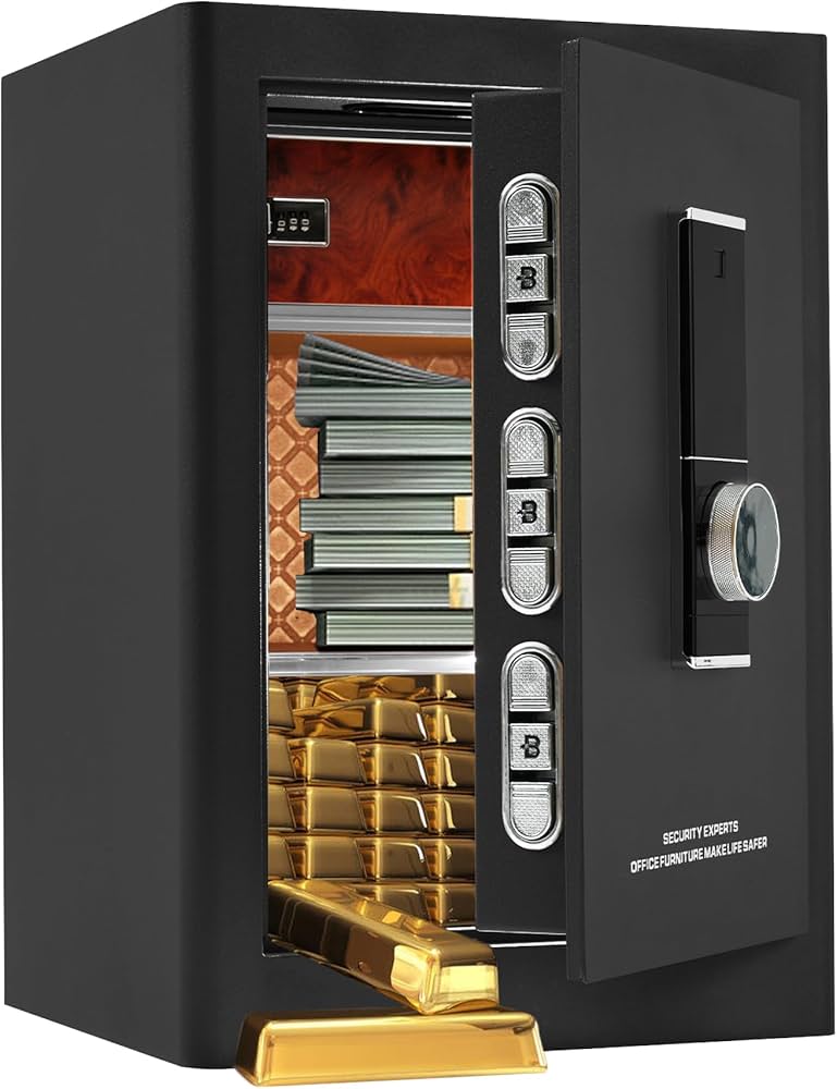 Amazon.co.jp: 金庫 家庭用 59.5L（長さ40cm 幅36cm 高さ58cm）指紋