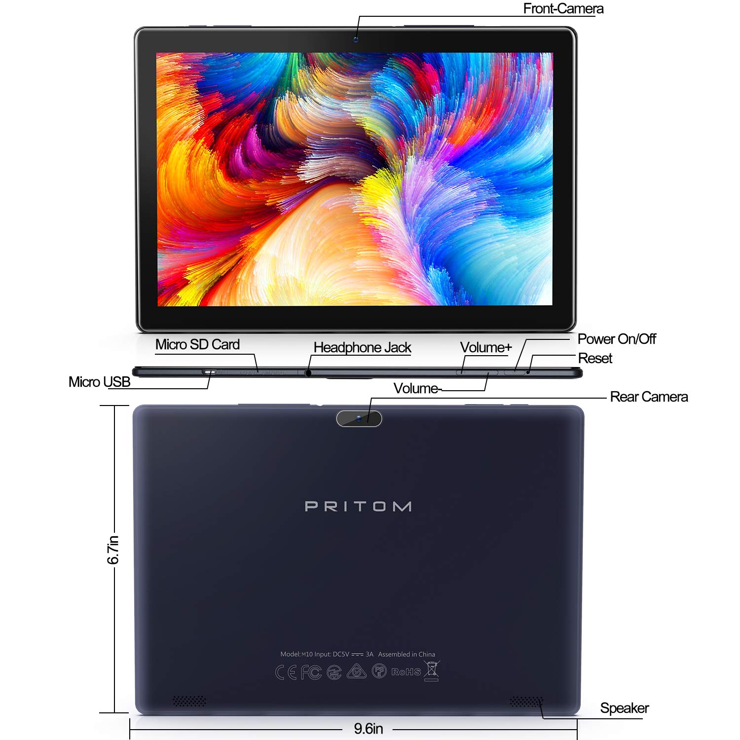 Amazon.com : PRITOM Android Tablet 10 inch, M10, 64GB Android