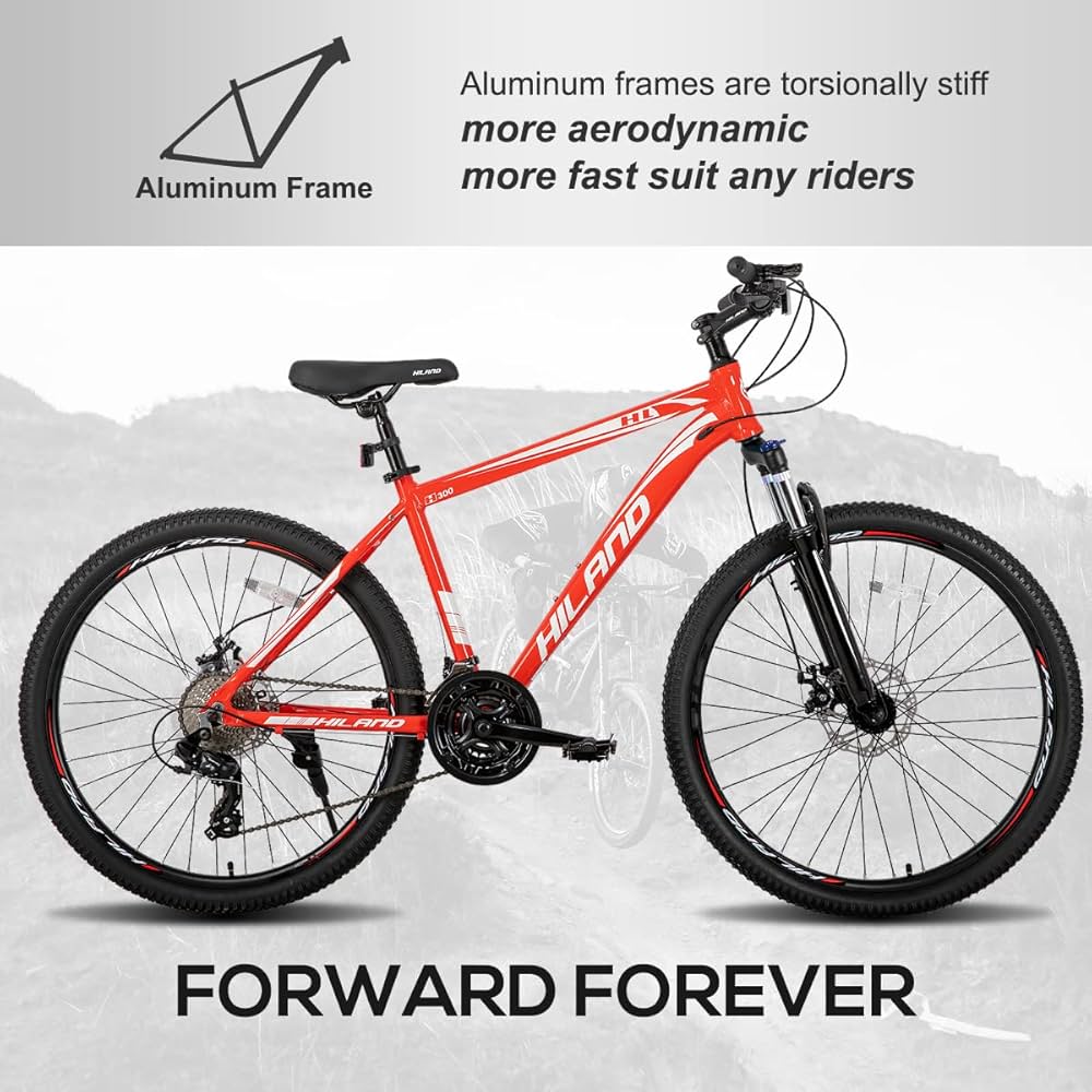 Amazon | HH HILAND 26インチ メンズ マウンテンバイク、21速ドライブ