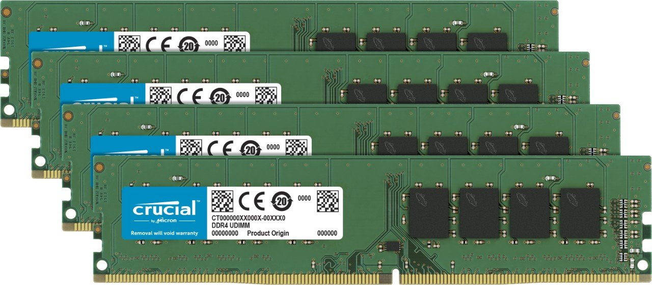 Crucial 32GB Kit (8GBx4) DDR4 2400 MT/s (PC4-19200) DR x8 DIMM 288