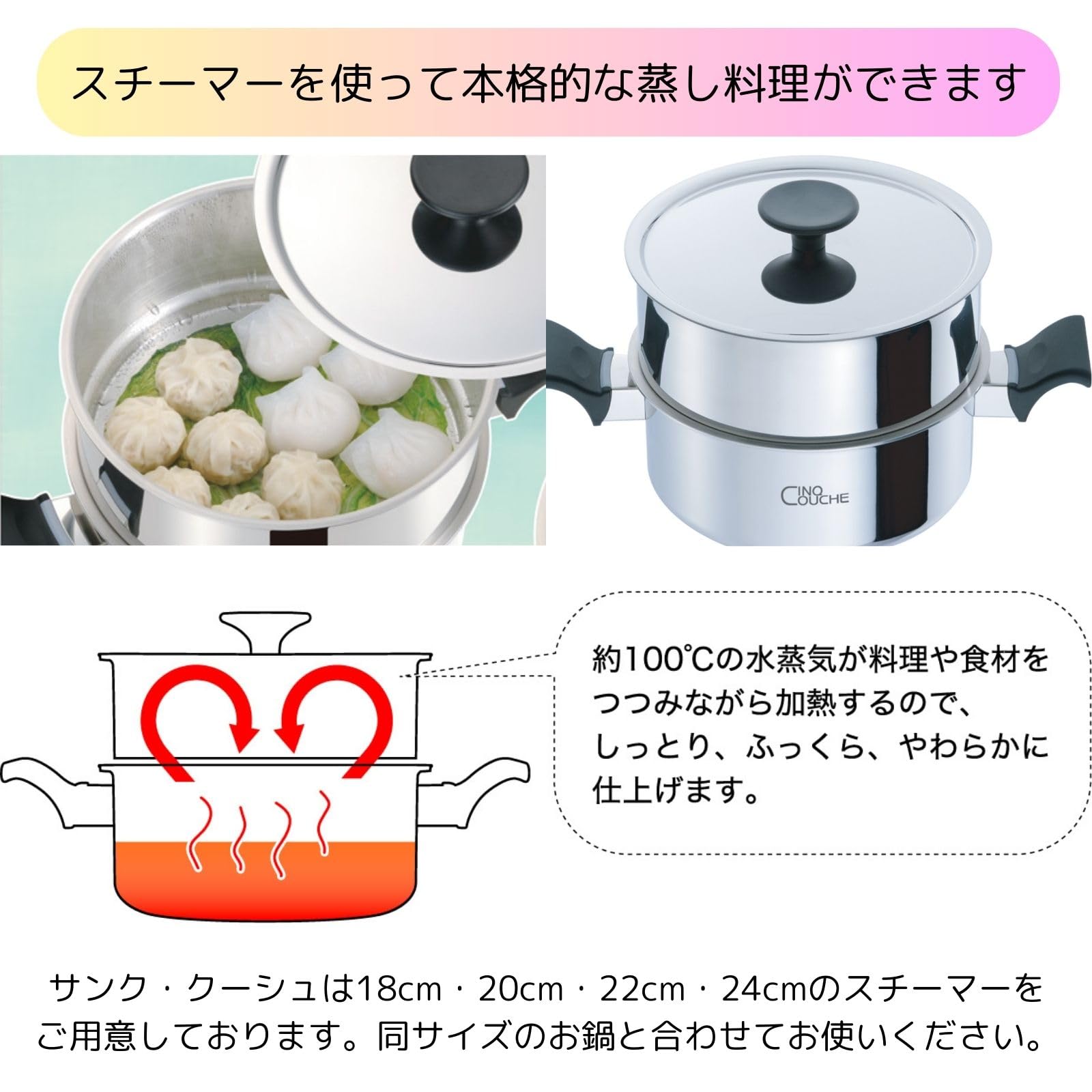 Amazon｜ウルシヤマ金属工業 蒸し器 20cm 熱伝導性と保温性で旨味を