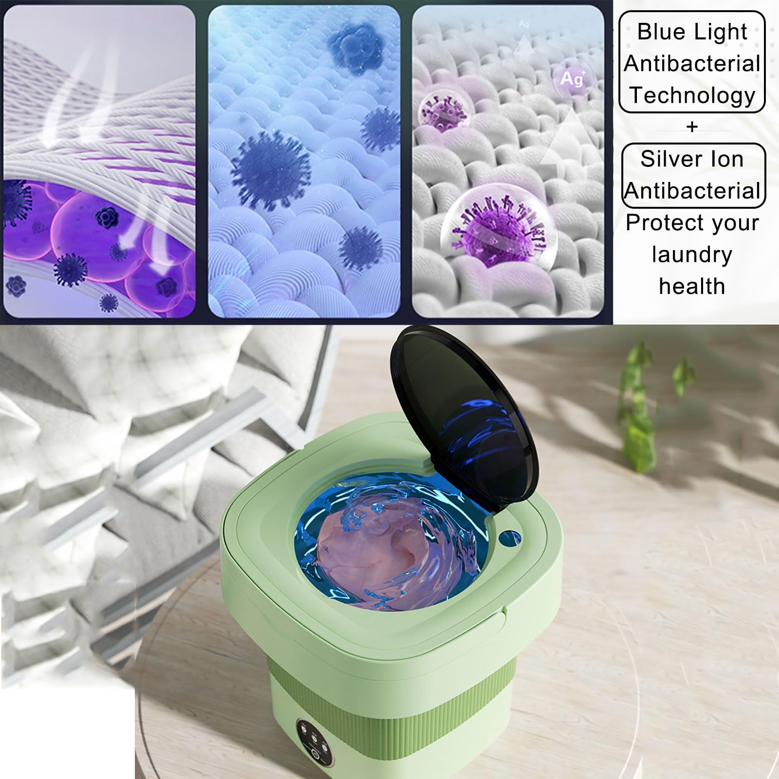 Amazon.co.jp: ポータブル洗濯機、スピン乾燥機付きミニ折りたたみ