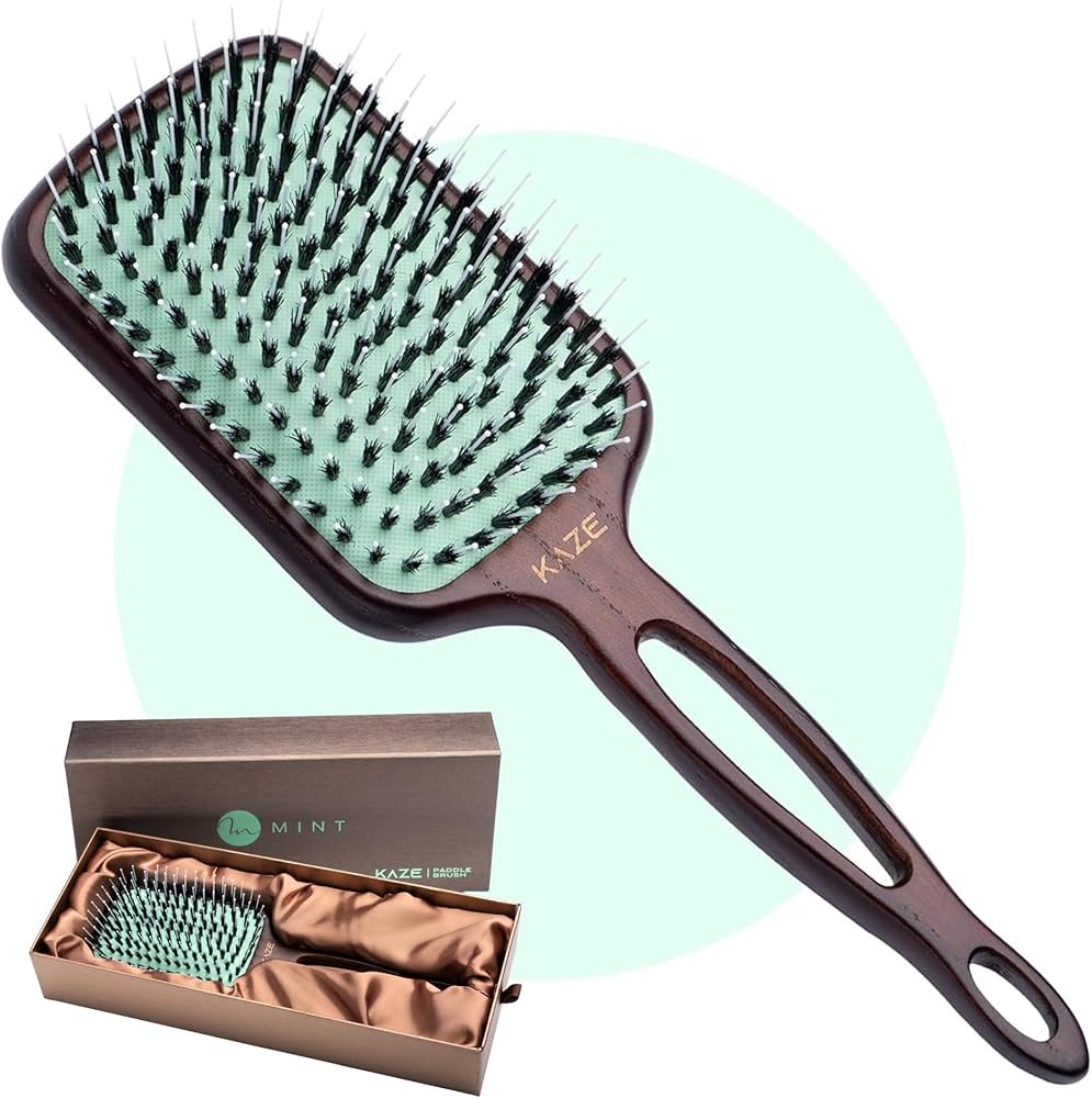 Amazon.com : Eco-Friendly Boar Bristle Paddle Hair Brush for Women