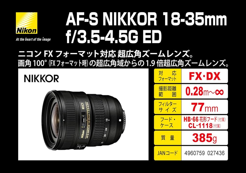 Amazon.co.jp: Nikon 超広角ズームレンズ AF-S NIKKOR 18-35mm f/3.5