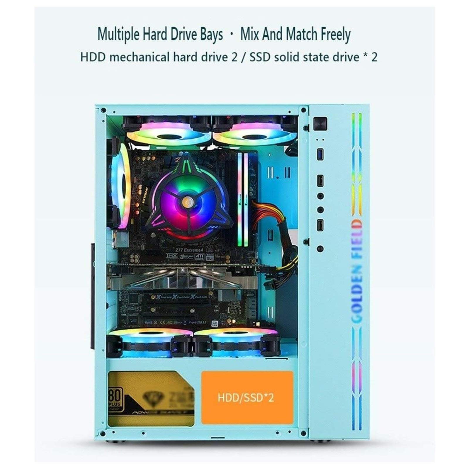 Amazon.co.jp: ZXFF コンピューターゲームケース、ミッドタワー ATX/M