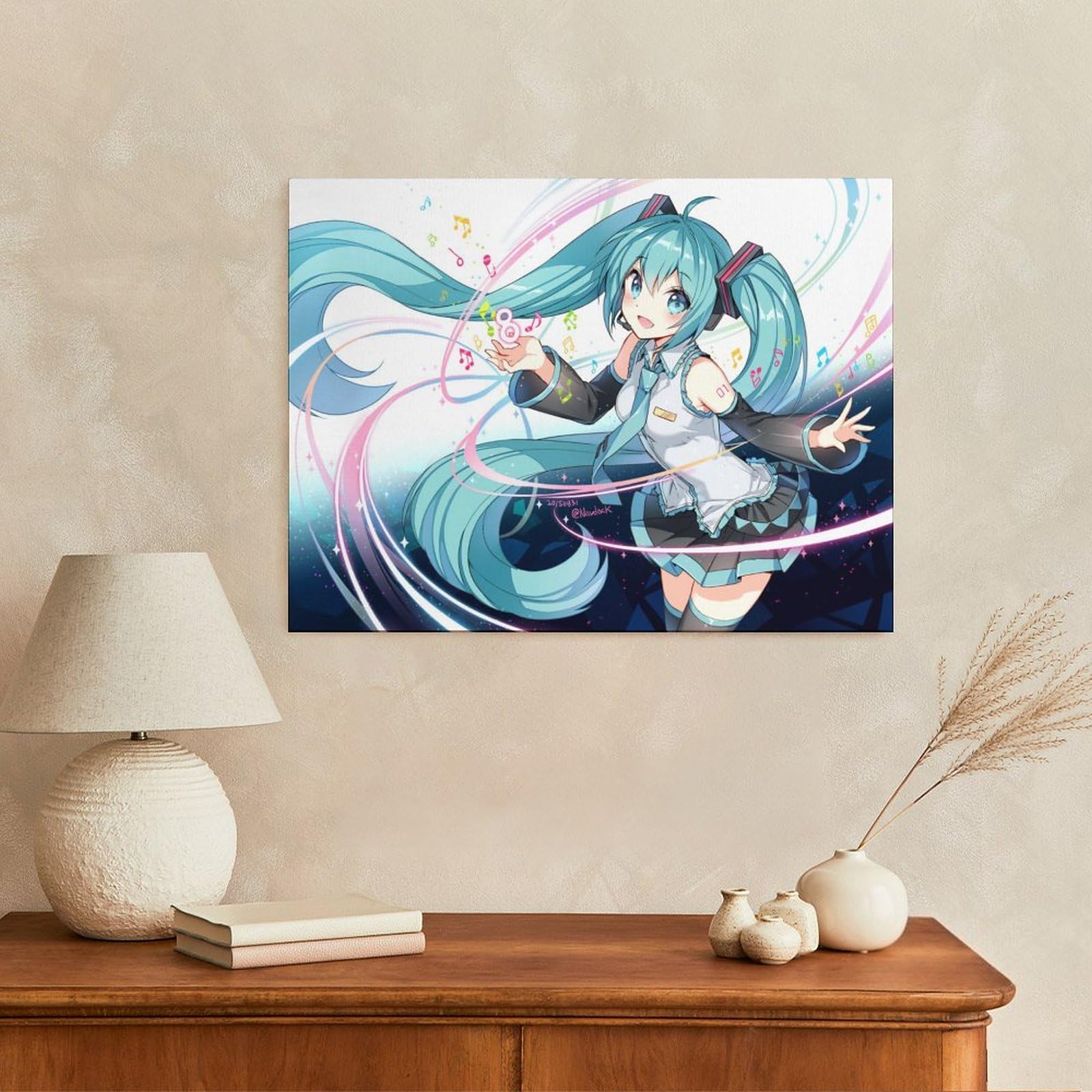 Amazon.co.jp: 初音ミク 掛け絵 ポスター アートパネル 壁掛け 飾り絵