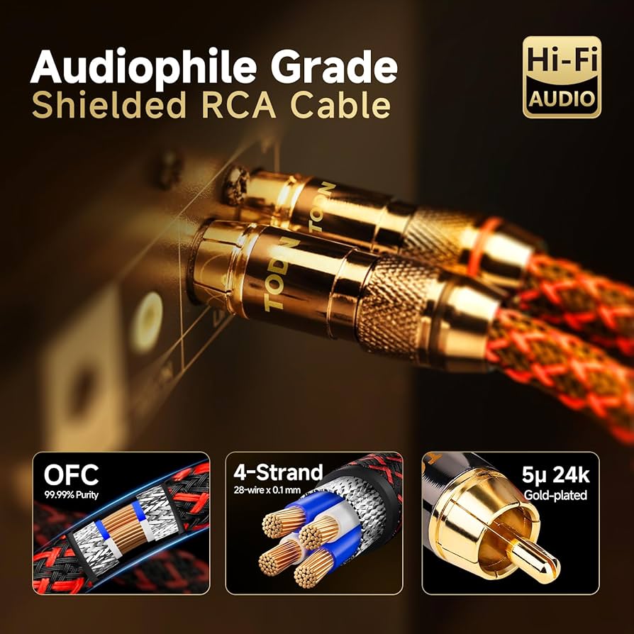Amazon | TODN RCA ステレオケーブル オーディオマニア HiFi