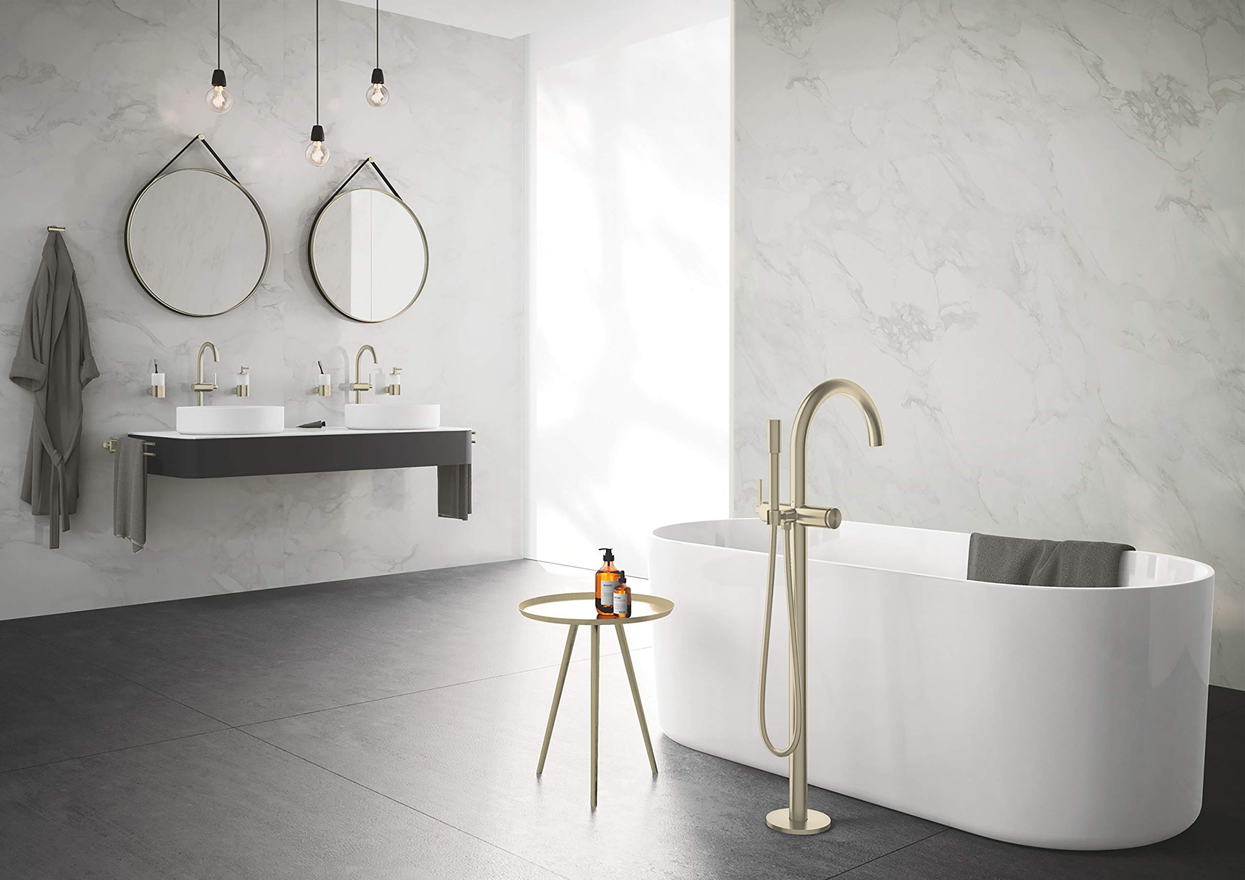 GROHE 40308EN3 Atrio Double Towel Bar, Brushed Nickel - Amazon.com