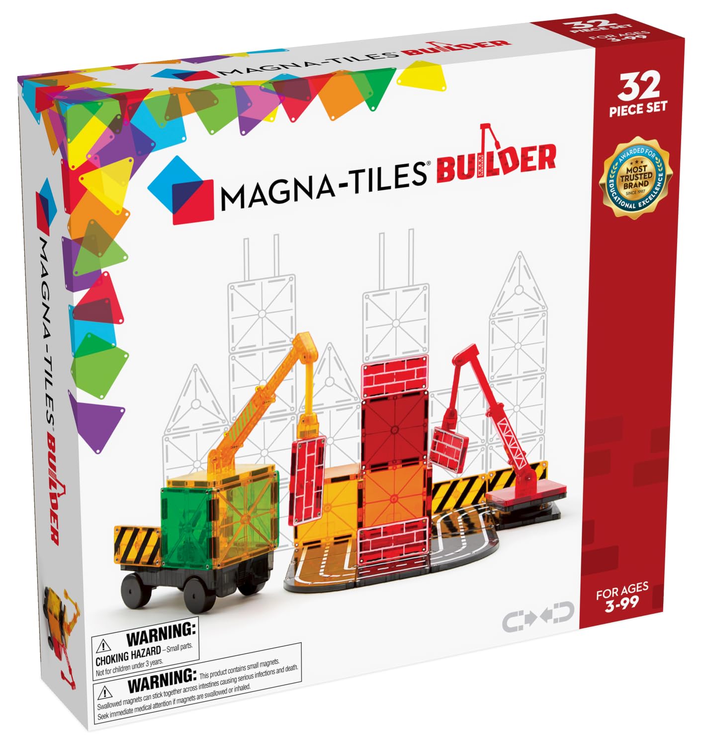 Amazon.com: MAGNA-TILES Builder 32-Piece Magnetic Construction Set