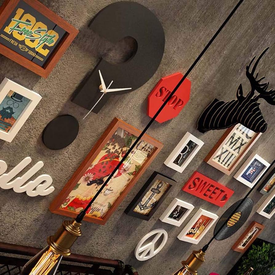 Amazon.com - ZXW Retro Wall Clock Photo Wall Set, Combination