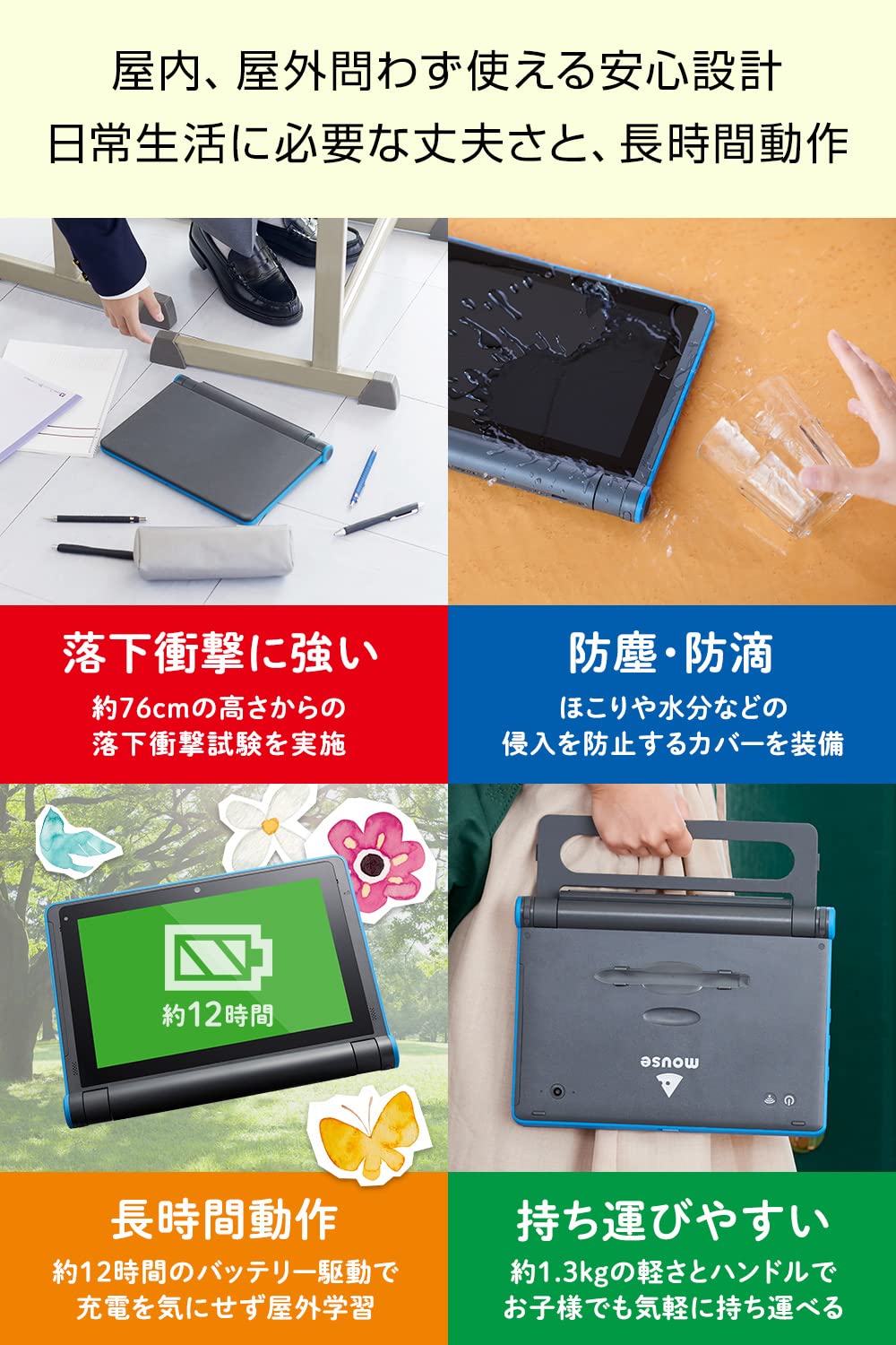 Amazon.co.jp: mouse E10 スタディパソコン 10.1型タブレットPC 2in1