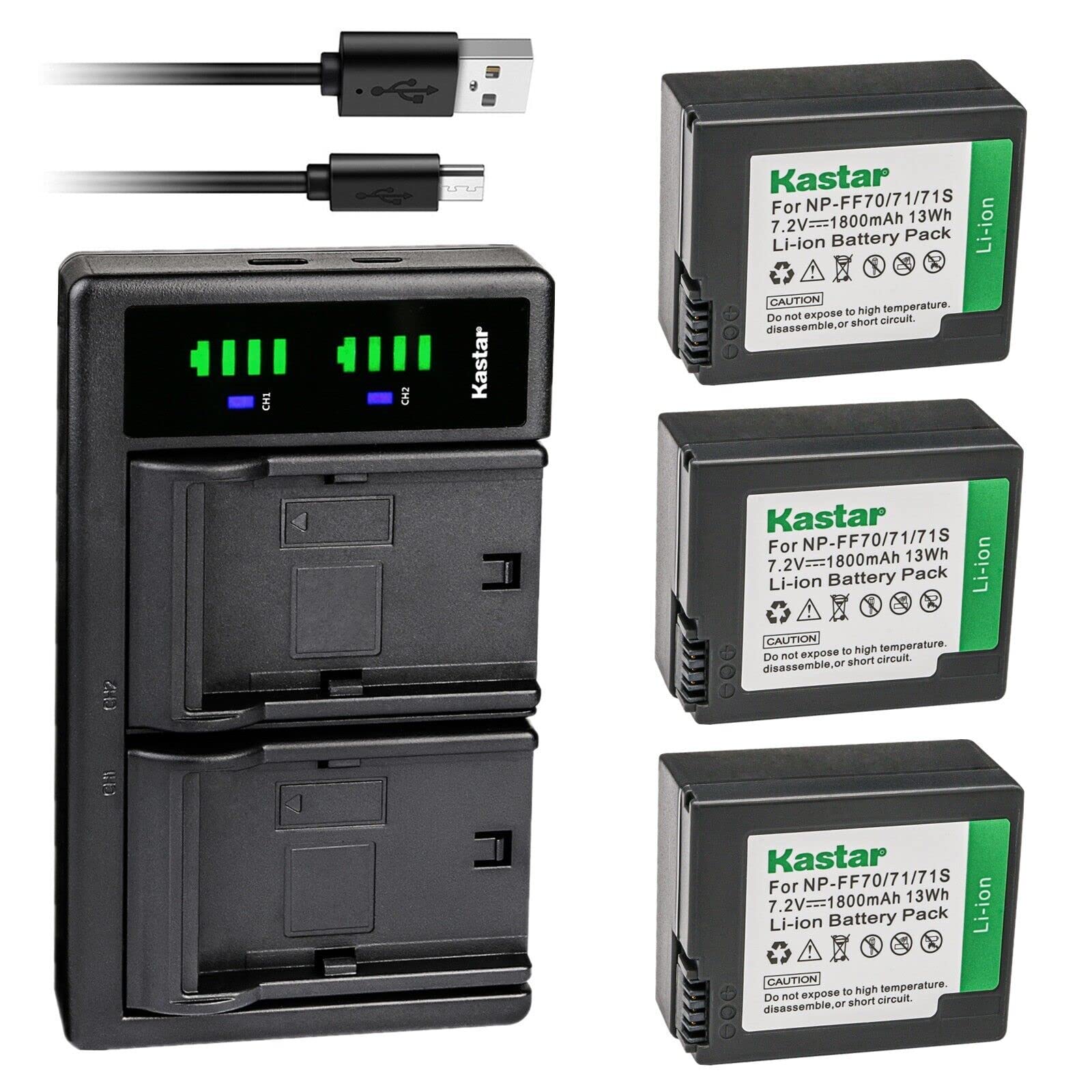 Amazon.com: Kastar 3-Pack NP-FF70 Battery and LTD2 USB Charger