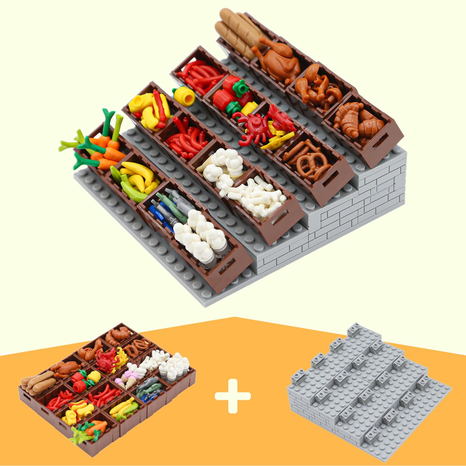 Amazon.co.jp: BrickBounty 190pcsシティ-スーパーマーケット-キッチン