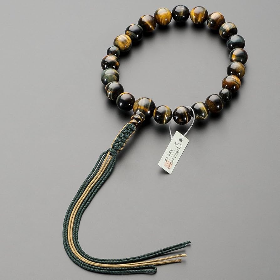 Amazon｜仏壇屋 滝田商店 数珠 浄土真宗 本式数珠 男性用 混合虎目石