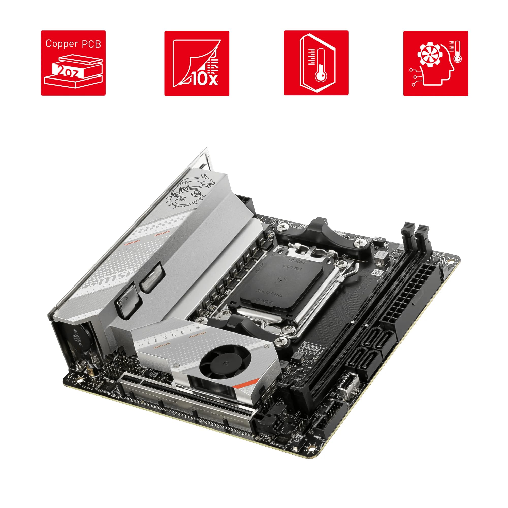 Amazon.com: MSI MPG B650I EDGE WIFI AMD AM5 M-ITX Motherboard, 2x