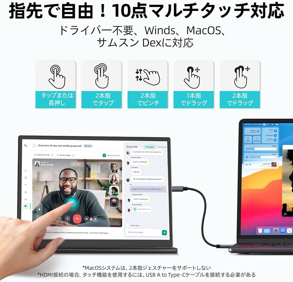 Amazon.co.jp: CASKING モバイルモニター 10.5インチ タッチパネル 10