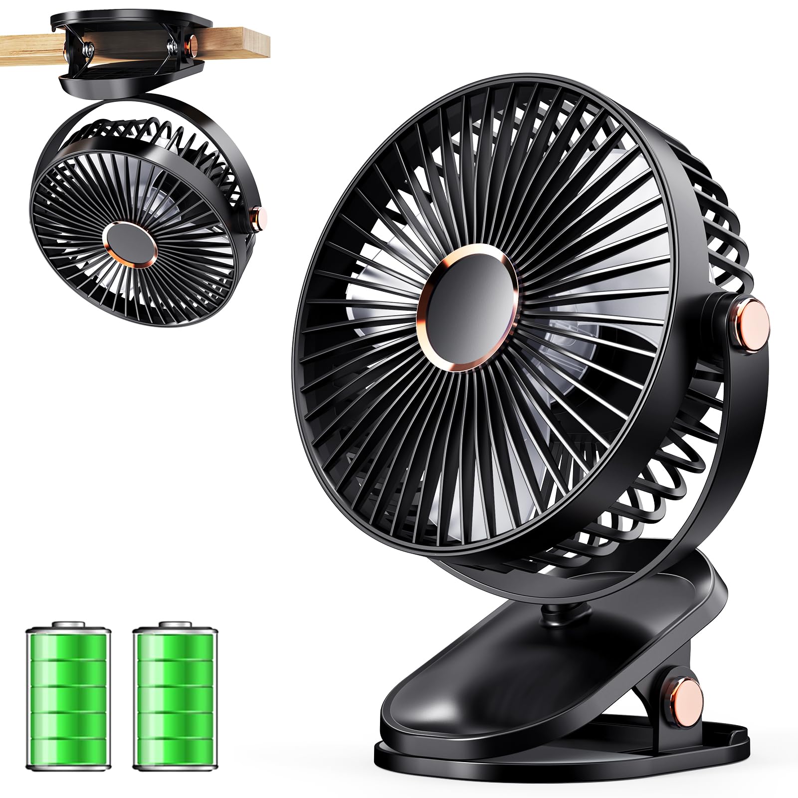 Amazon | iNeibo 卓上扇風機 クリップ 小型 USB扇風機 【4000mAh大容量