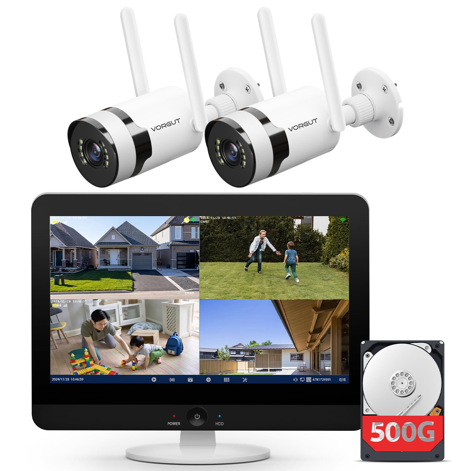 Amazon.co.jp: 【800万画素・5年保証】VORGUT 防犯カメラ 屋外