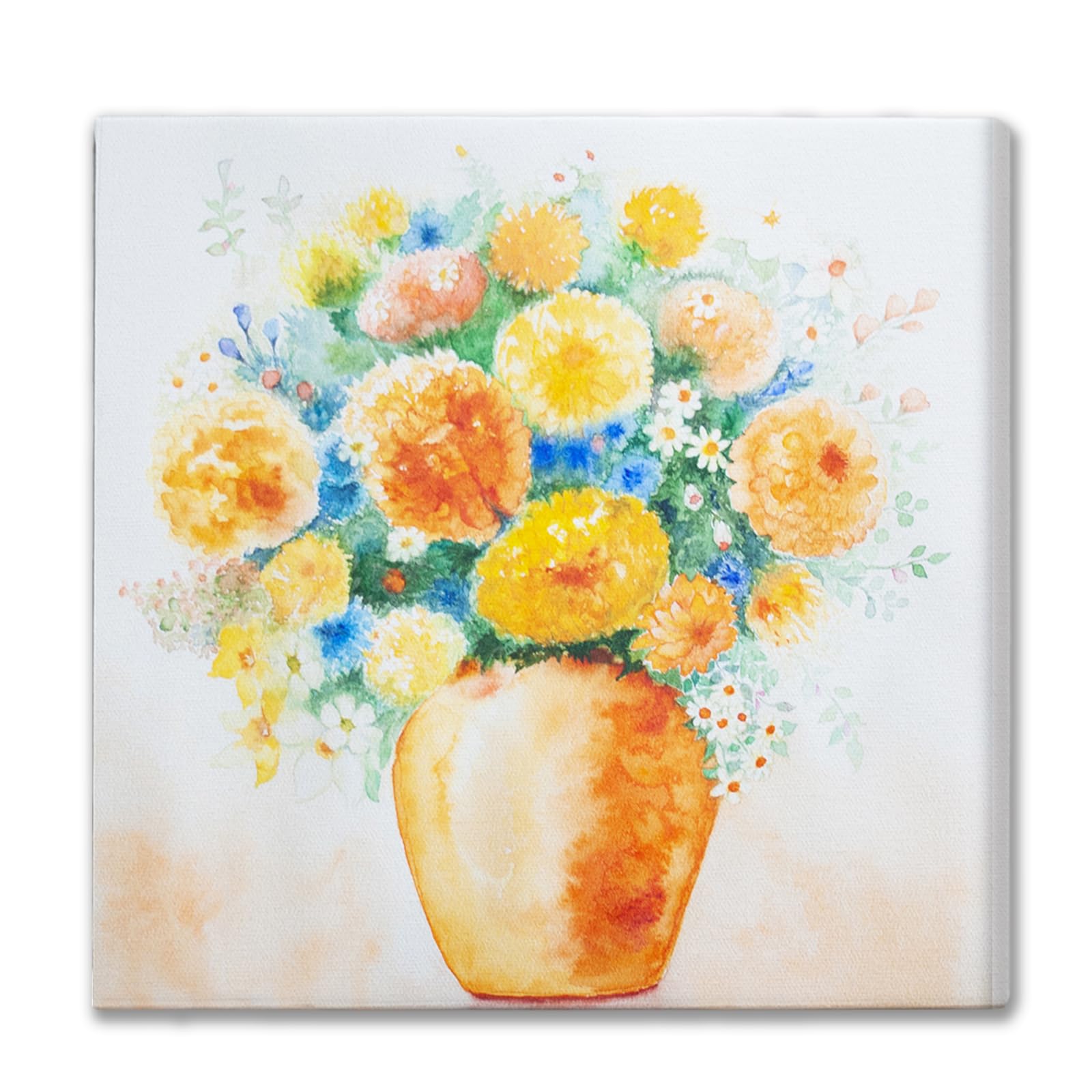 Amazon.co.jp: TB3 キャンバス プリント 黄色いブーケ 絵画 水彩画